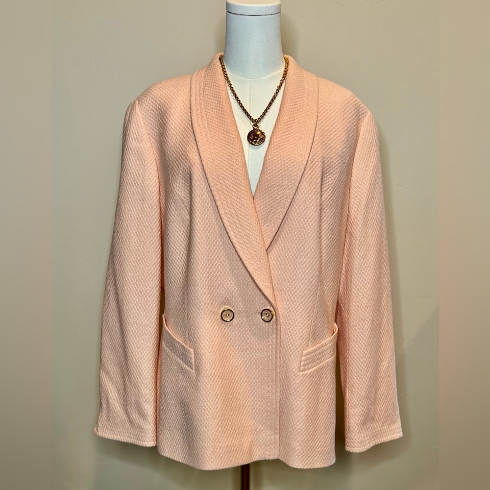 Escada Soft Peach Double-Breasted Blazer